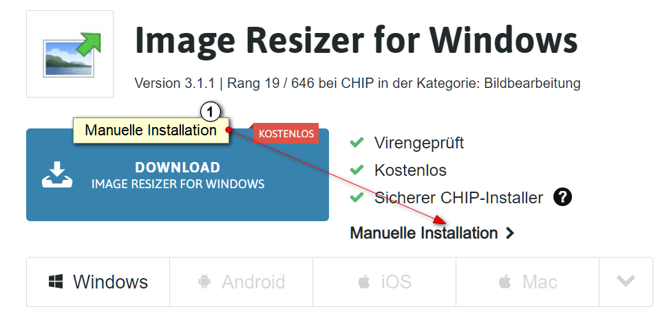 Manuelle installation