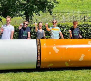 Riesekippe am Wöhrsee mit Projektteam © Alexandra Könisgeder