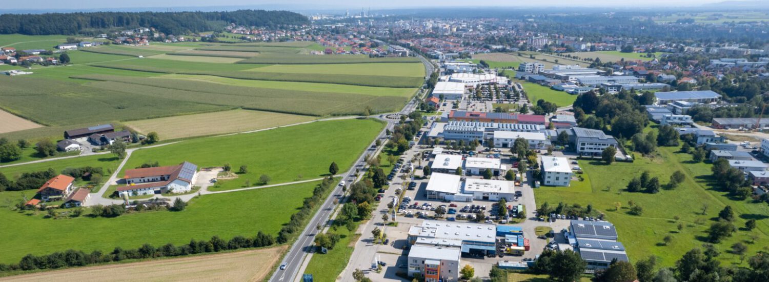 Luftaufnahme Gewerbegebiet Lindach © Stadt Burghausen