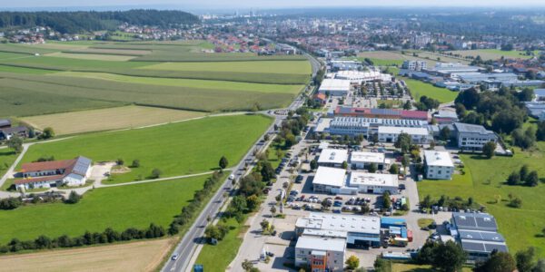 Luftaufnahme Gewerbegebiet Lindach © Stadt Burghausen