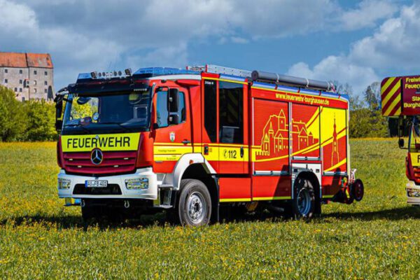Feuerwehr Burghausen vor Burgpanorama © Feuerwehr Burghausen