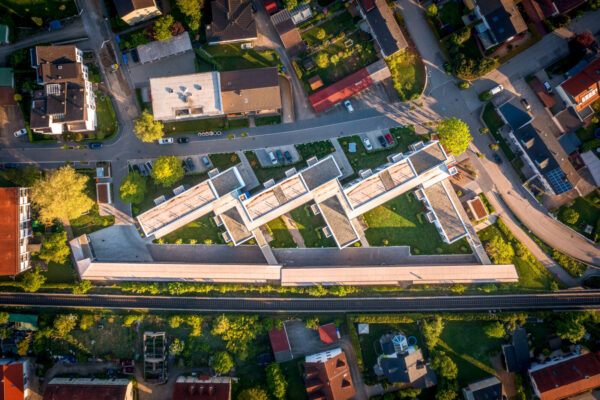 Wohnblock von oben in der Immanuel-Kant-Straße © Hans Mitterer