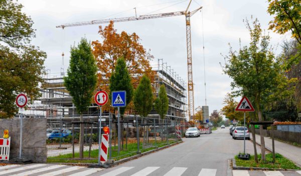 Baustelle an der Hans-Kammerer-Schule in der Mozartstraße