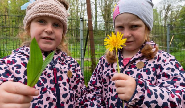Die Zwillinge Sara und Sofia kennen viele Kräuter, die einfach am Wegrand wachsen. Sie wissen, dass die Kräuter gesund sind und wofür sie eingesetzt werden können. Und das mit vier Jahren. Für die Klosterspatzen ist das selbstverständlich, denn sie leben die Lehre Sebastian Kneipps im Kita-Alltag und die Kinder sind die Botschafter und nehmen sie auch mit nach Hause zu Eltern und Großeltern. Fotocredit: Stadt Burghausen/köx