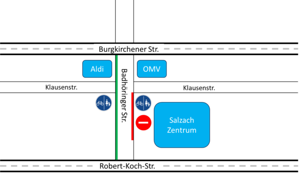 Grafik Sperrung Fußweg Badhöringer straße