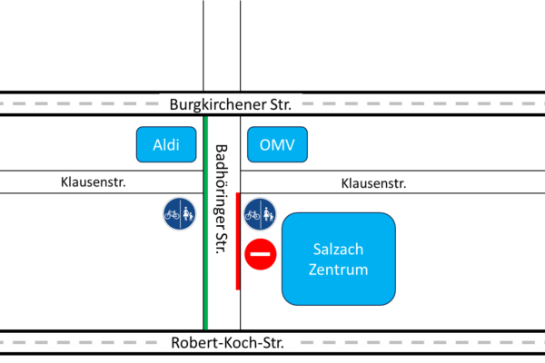 Grafik Sperrung Fußweg Badhöringer straße Grafik Sperrung Fußweg Badhöringer straße