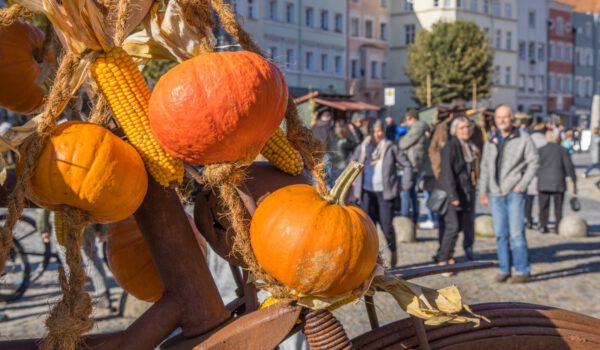 Schön geschmückter Stadtplatz beim Burghauser Gallimarkt Fotocredit: Burghauser Touristik GmbH