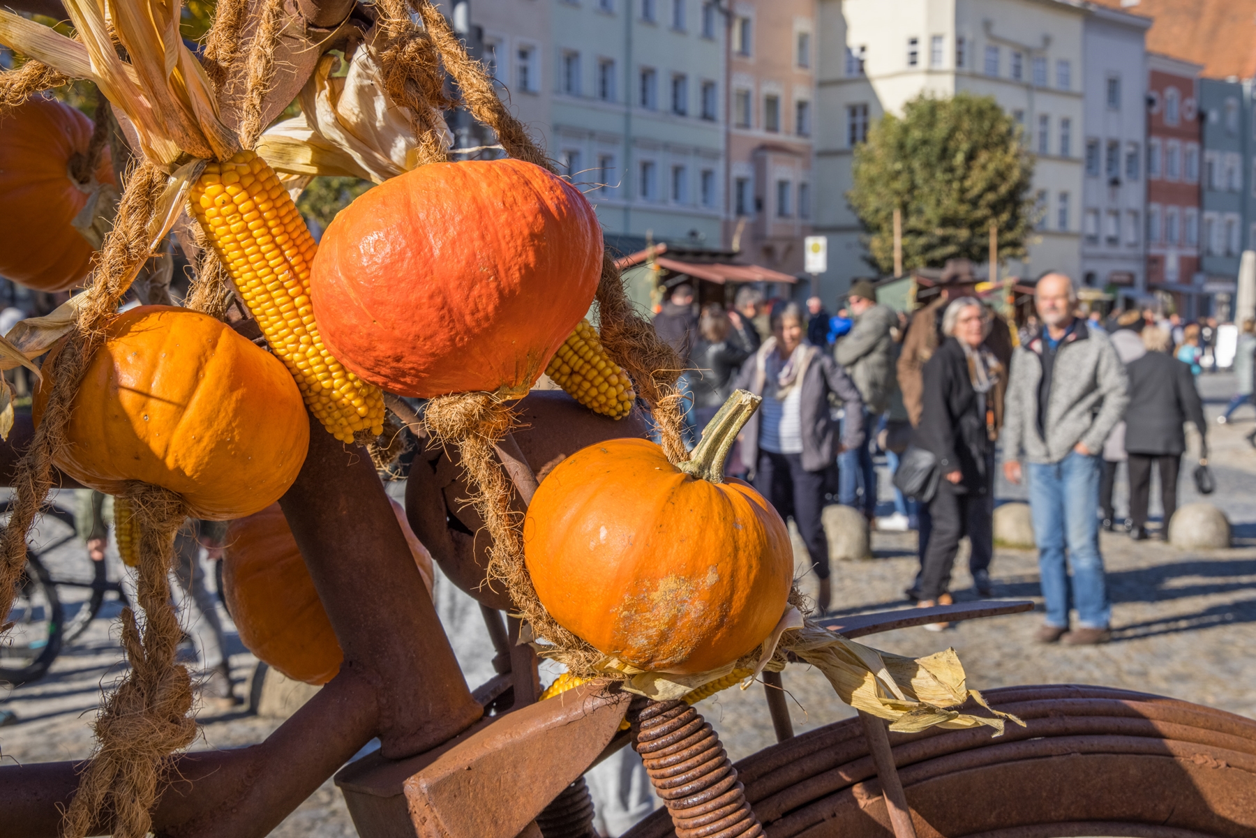 Schön geschmückter Stadtplatz beim Burghauser Gallimarkt Fotocredit: Burghauser Touristik GmbH