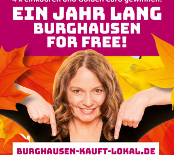 BU: Foto/ Werbering Burghausen - 4 x in den teilnehmenden Geschäften einkaufen, Stempel sammeln & mit der Golden Card ein Jahr Burghausen for free gewinnen!