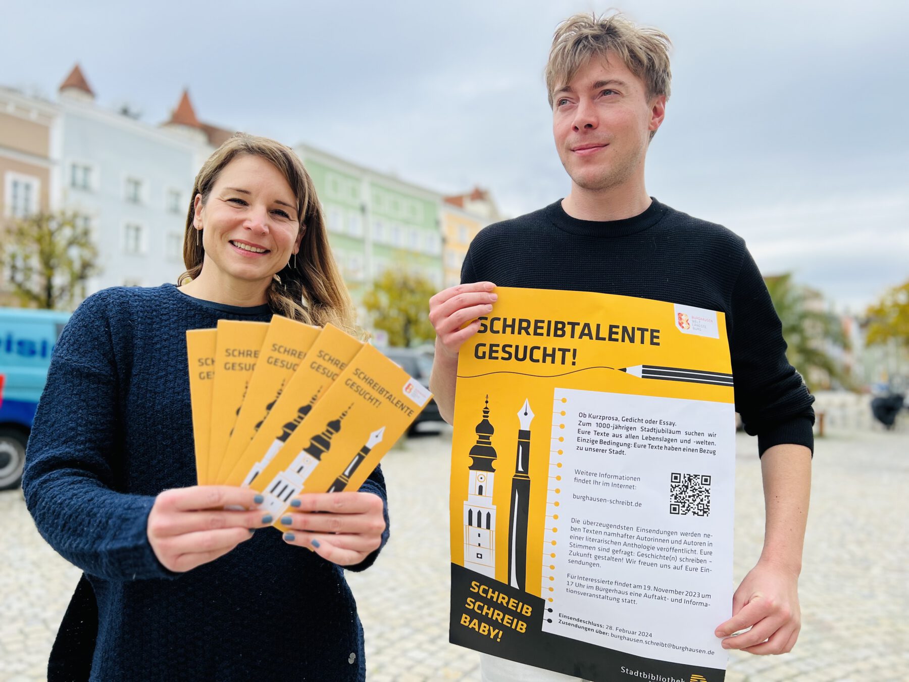 Die Stadt hofft auf viele Stadtschreiber, die gemeinsam ein Buch herausbringen möchten. Ein Projekt zur 1.000-Jahr-Feier der Stadt Burghausen im Jahr 2025.