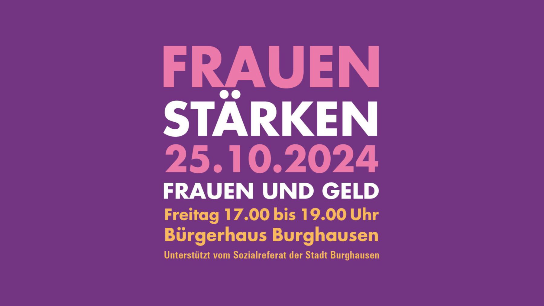 Flyer Frauen und Geld quer