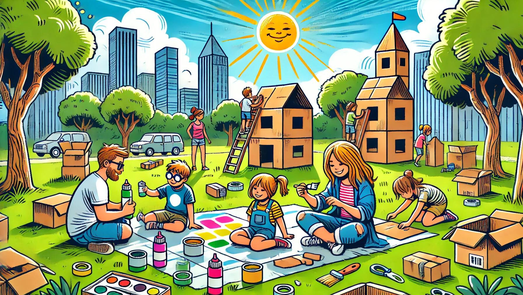 Pappstadt bauen – Illustration