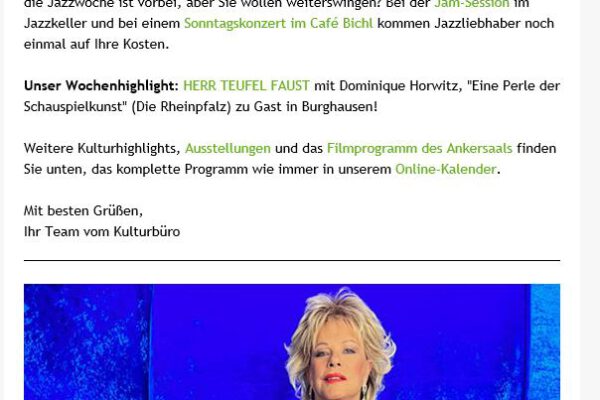 Kultur Newsletter Kultur Newsletter