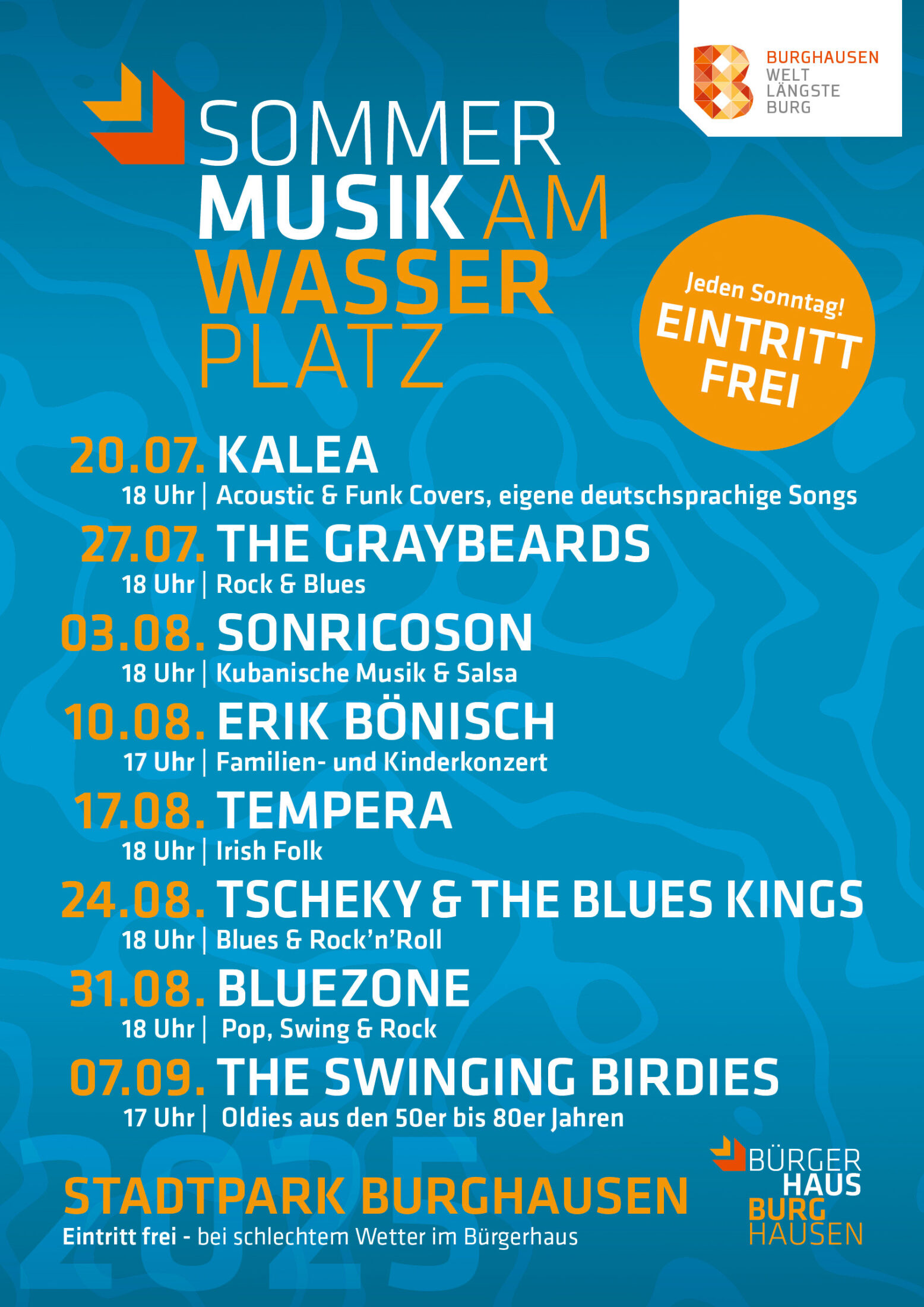 Plakat Sommermusik am Wasserplatz 2025