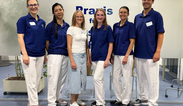 Das Team des Therapiezentrums Burghausen (v.li.): Sarah Finsterwalder (Ergotherapeutin, fachliche Leitung), Sivi Wagner (Ergotherapeutin), Tanja Garbe (Anmeldung Therapiezentrum), Konny Seitz (Physiotherapeutin), Martina Schwab (Physiotherapeutin), Tobias Roth (Physiotherapeut, fachliche Leitung).