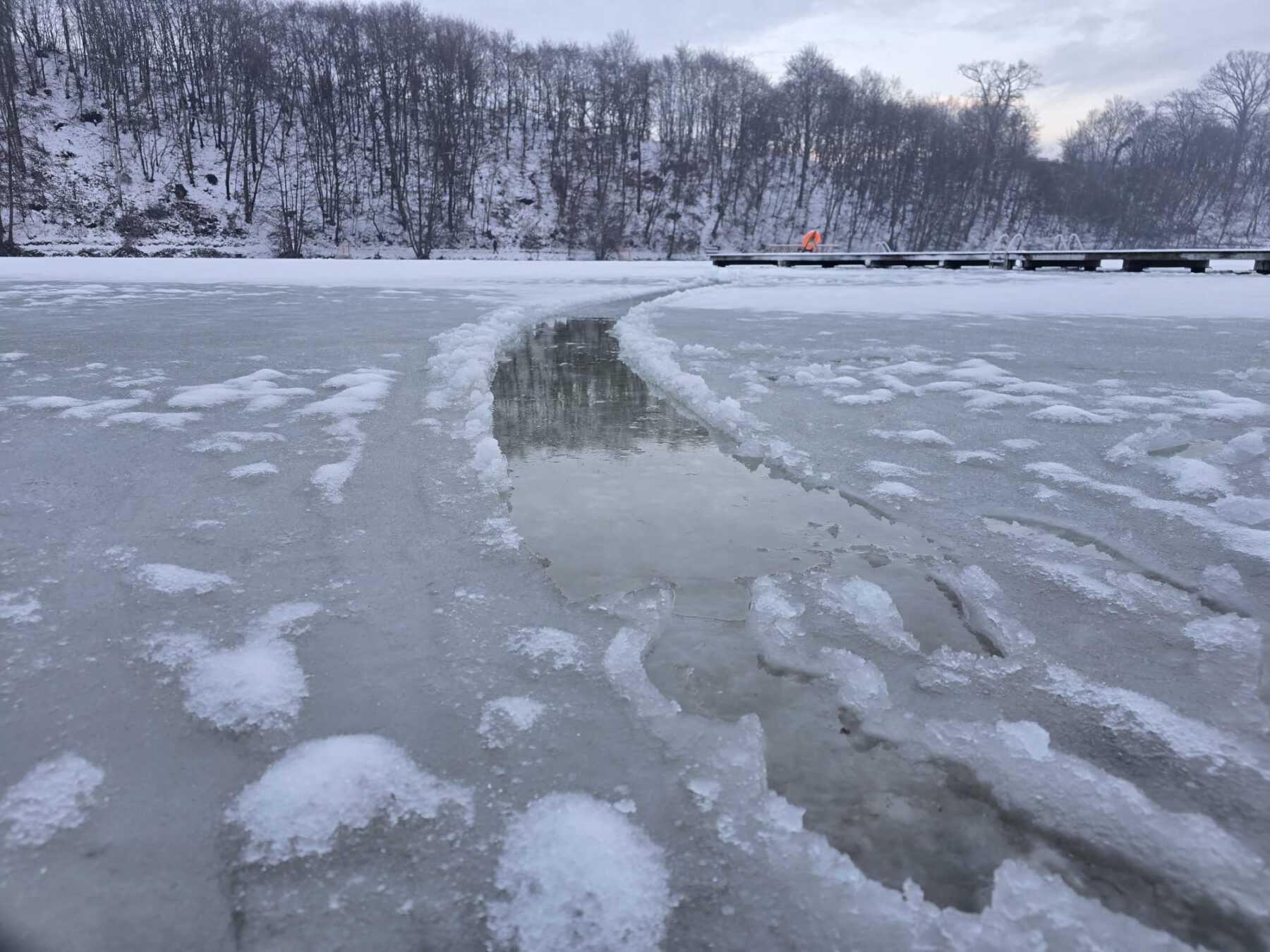 Der Burghauser Wöhrsee am 09.01.2026 - Betreten verboten