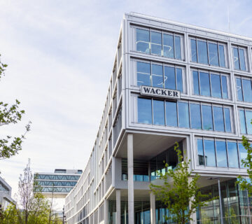 Im Münchner Werksviertel befindet sich die Zentrale der Wacker Chemie AG, das WACKER House. (Quelle: Wacker Chemie AG)