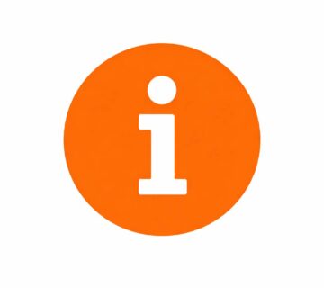 Information Icon mit orangefarbenem Hintergrund