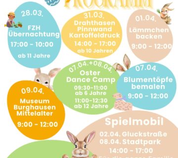 Begrenzte Plätze   schnell anmelden zum Osterferienprogramm!