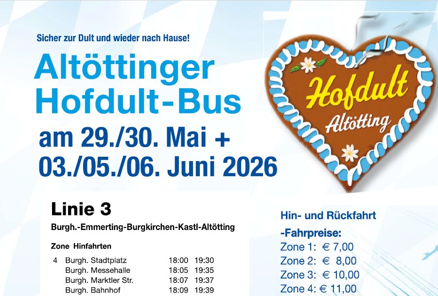 Hofdultbus 2026 Altötting burghausen