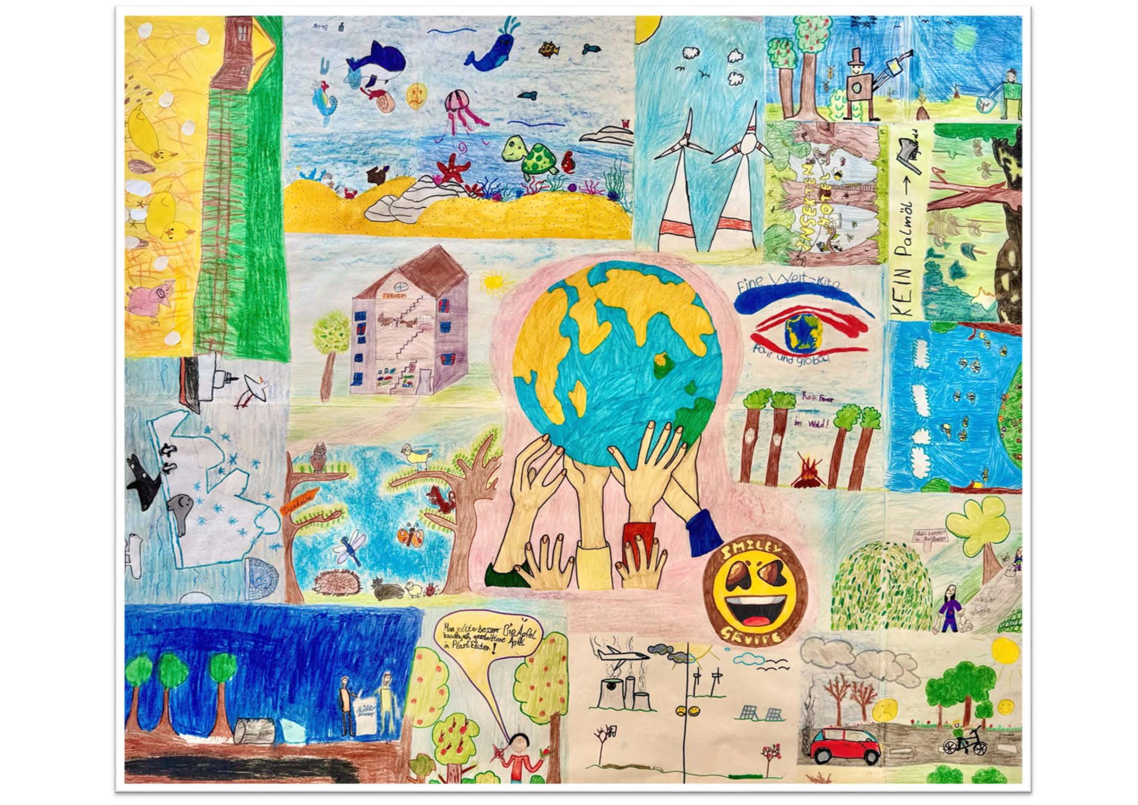 Titelbild Plakat   Eine Welt Kita   Ausstellung in der Haus der Familie