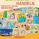 Die Burghauser Eine Welt Kitas erfüllen täglich ihren Bildungsauftrag und nehmen dabei auch nachhaltiges und faires Handeln in den Fokus  Die Ausstellung im Haus der Familie soll dieses Bestreben auch einer breiten Öffentlichkeit zugänglich machen  2025 waren die Burghauser Eine Welt Kitas auch beim Weltkindertag vertreten  Fotocredit: Stadt Burghausen/Fairtrade Stadt Burghausen