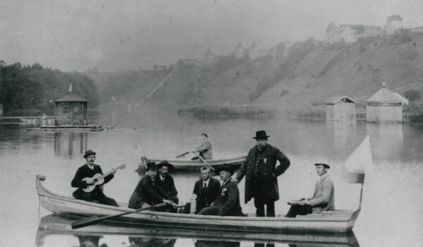St_P 398 Badehäuschen am Wöhrsee - 1900-1914 Kahnfahrten am Wöhrsee, Anfang 20. Jh., Foto: Haus der Fotografie