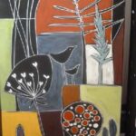 Die Natur steht bei Dagmar Sorgner Thiel im Mittelpunkt   neben Acryl und Papier verwendet die Künstlerin auch Naturmaterialien  Fotocredit: Stadt Burghausen
