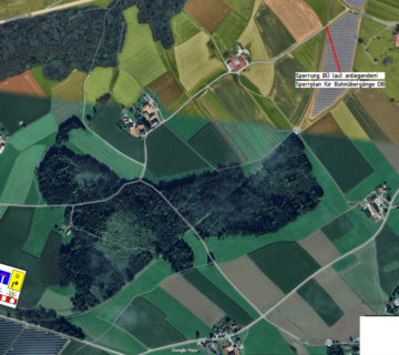 Aufgrund der Sanierung der Bahnübergange Lehner und Mühlweg muss die Gemeindestraße zwischen der Berghamer Straße und Lehner sowie der Mühlweg von Montag, 21  September, bis voraussichtlich Donnerstag, 05  November 2026, vollständig für den Verkehr gesperrt werden 