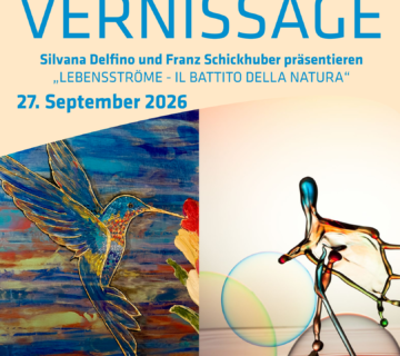 Die Vernissage im Haus der Familie sind immer ein offener Ort für Kunstfreunde und alle, die einen schönen Abend verbringen wollen  Silvana Delfino und Franz Schickhuber freuen sich auf viele Besucher der Vernissage  © Delfino/Schickhuber