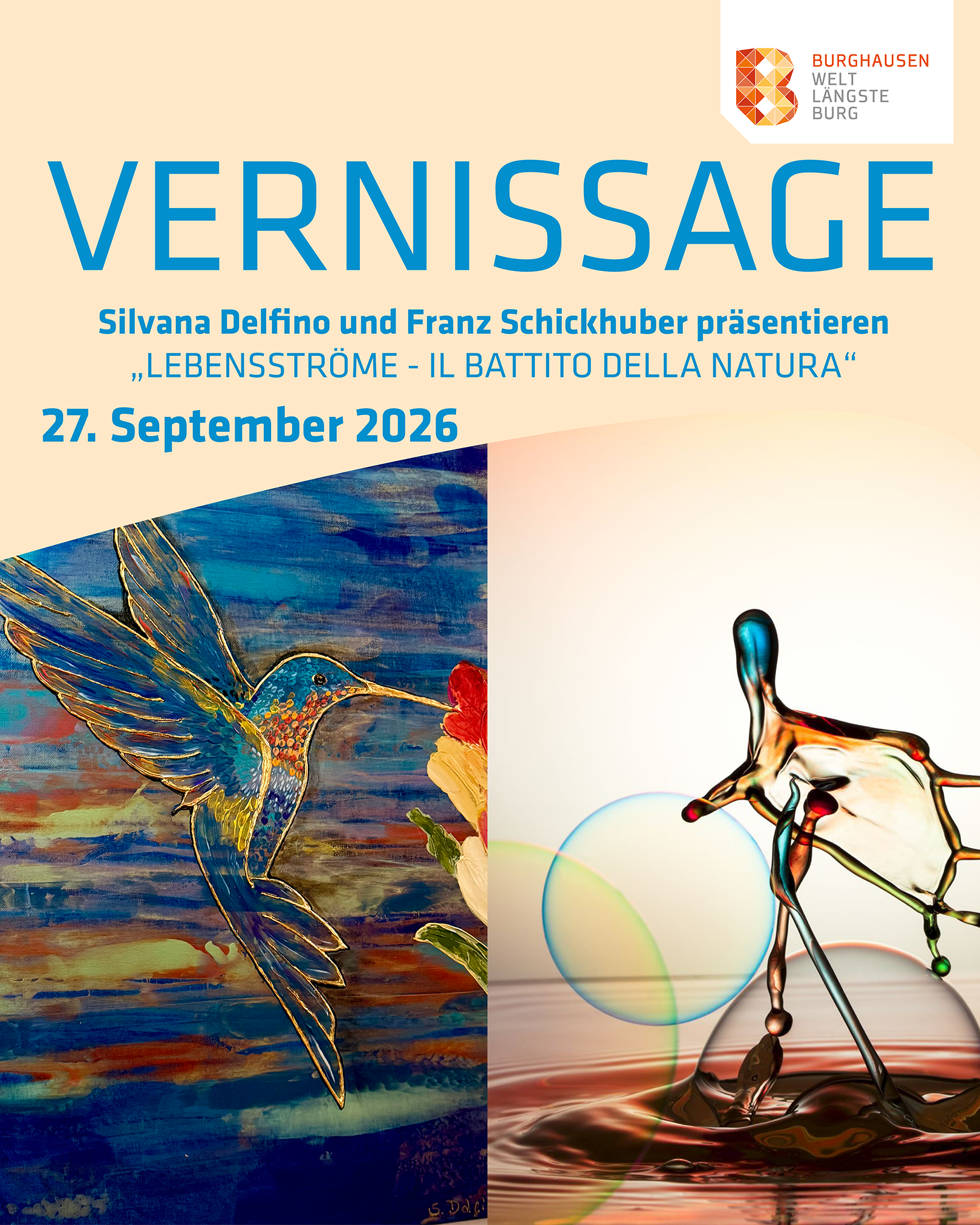 Die Vernissage im Haus der Familie sind immer ein offener Ort für Kunstfreunde und alle, die einen schönen Abend verbringen wollen  Silvana Delfino und Franz Schickhuber freuen sich auf viele Besucher der Vernissage  © Delfino/Schickhuber