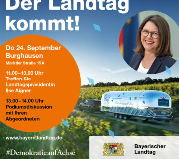 Landtruck unterwegs: statt Ilse Aigner kommt ihr Stellvertreter Ludwig Hartmann 