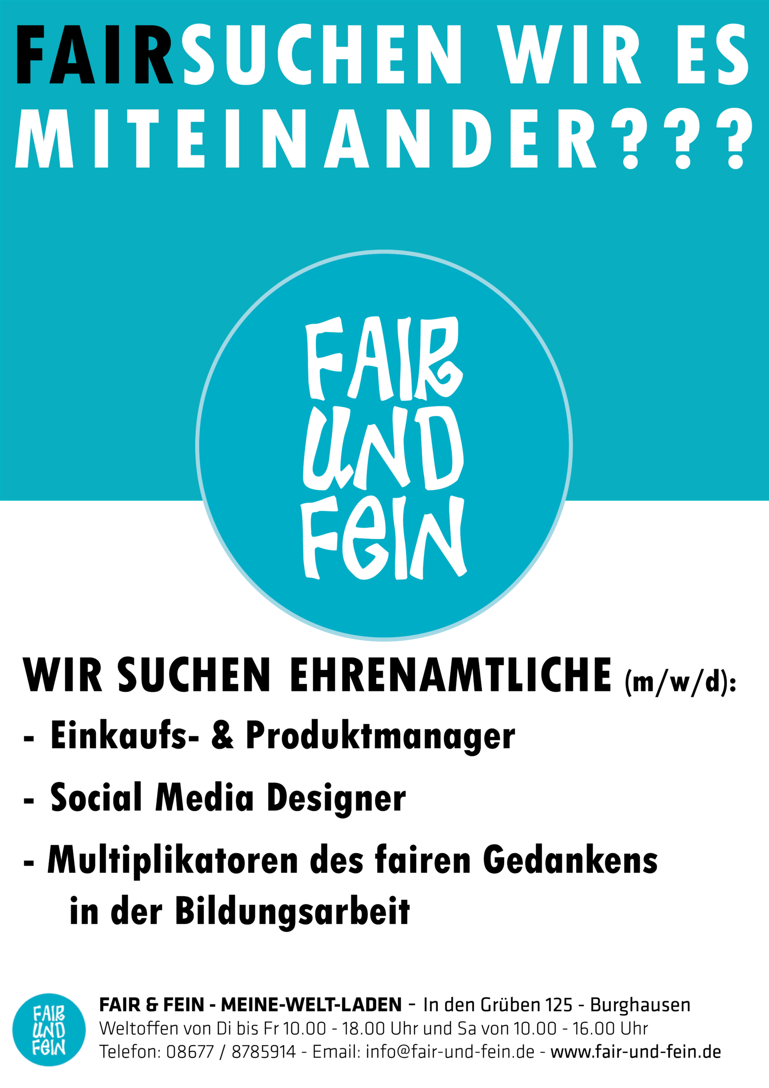 Plakat_FairundFein_Suche Plakat FairundFein Suche